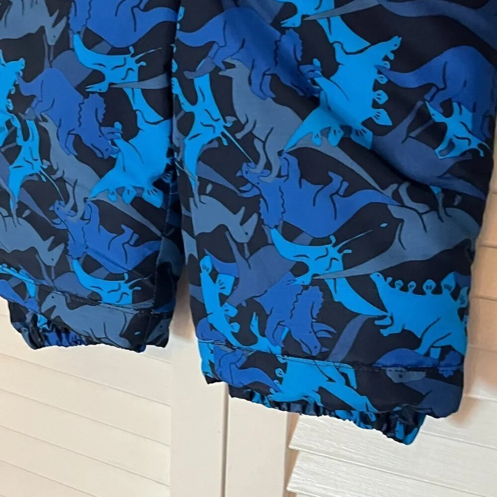 The Children's Place snow pants bib overalls dinosaurs blue 12-18 months